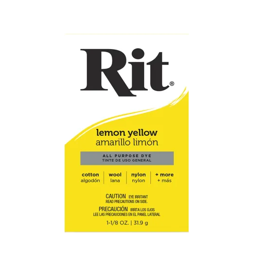 Żółty pigment do customizacji. Barwnik rit dye lemon yellow do farbowania tkanin, jeansu, bawełny i innych powierzchni.