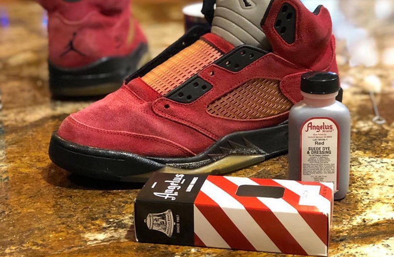 czerwone jordany pomalowane farba do zamszu i nubuku angelus suede dye dressing