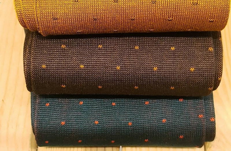 Luksusowe męskie eleganckie skarpety garniturowe na prezent. Egyptian Cotton - zieleń, pomarańcz. Do jeansów i garnituru.