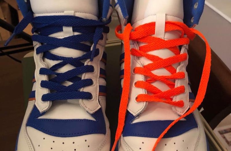 Sznurowadła płaskie niebieskie do butów LACE LAB laces, personalizacja obuwia, custom, malowanie adidasów