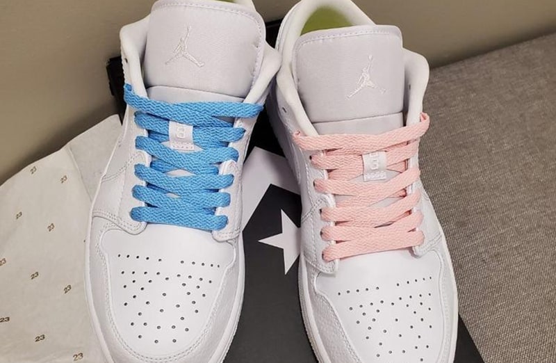 Błękitne płaskie sznurowadła, sznurówki, sznury do sneakersów, kicksów, Nike, JORDAN, Adidas. Customizacja butów Lace Lab.