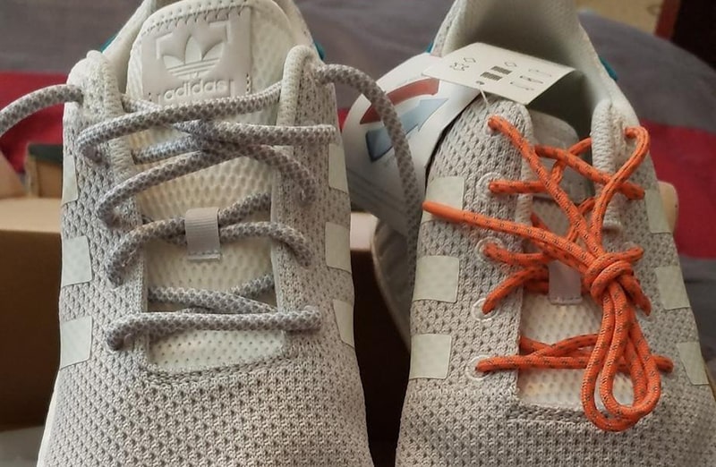 Okrągłe sznurowadła siwo białe do butów LACE LAB rope, personalizacja obuwia, custom, customizacja adidasów