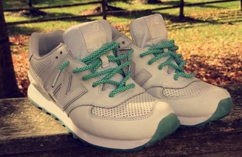 Zielono białe sznurowadła, sznurówki, sznury do sneakersów, kicksów, Adidas NMD R1, Ultra Boost, Yeezy 350. Customizacja butów Lace Lab.