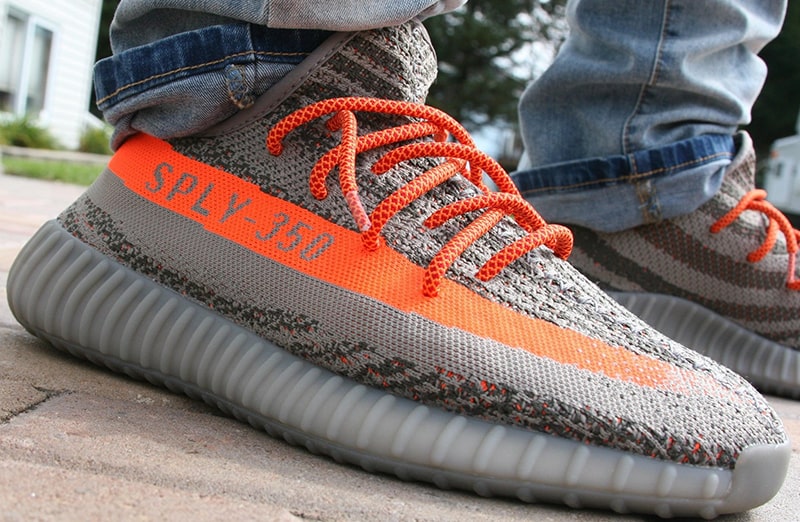 Czerwono pomarańczowe sznurowadła, sznurówki, sznury do sneakersów, kicksów, Adidas NMD R1, Ultra Boost, Yeezy 350. Customizacja butów Lace Lab.