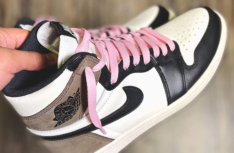 Płaskie różowe sznurowadła do butów LACE LAB JORDAN laces, personalizacja obuwia, custom, customizacja adidasów