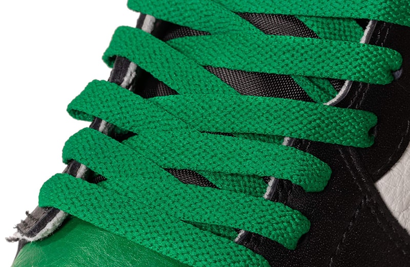 Sznurowadła płaskie zielone do butów LACE LAB laces, personalizacja obuwia, custom, malowanie adidasów