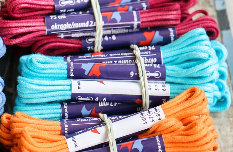 Woskowane cyjan sznurowadla okragle 2mm woskowane wytrzymale do butow