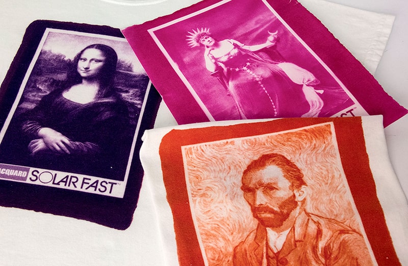 Farby światłoczułe do zdjęć na ubraniach. Barwniki solarfast jacquard do customizacji ubrań, tkanin. Przenoszenie zdjęć na odzież, koszulki, bluzy, torby.