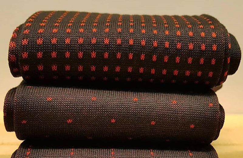 Skarpetki, skarpety Pindot do garnituru - ciemny brąz, pomarańczowe, idealne na prezent