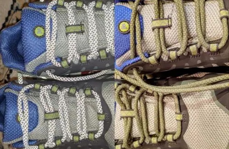 Oliwkowe okrągłe sznurowadła odblaskowe do butów LACE LAB 3M Reflective laces, personalizacja obuwia, custom, customizacja adidasów