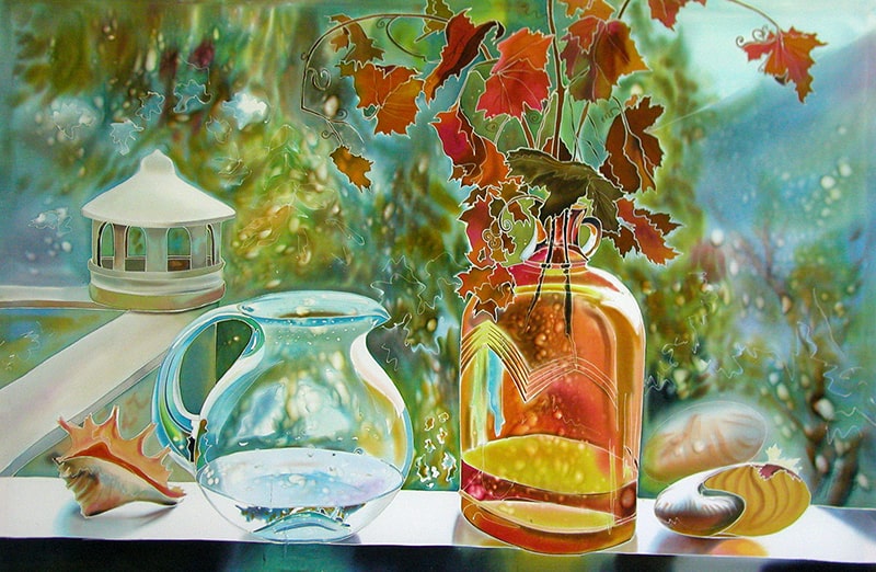 Maska do zmiękczania jedwabiu, umożliwia artystom tworzenie warstwowych wzorów,