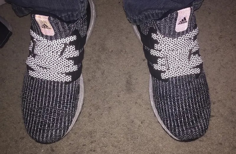 Czarne odblaskowe płaskie sznurowadła do butów LACE LAB Reflective flat 2.0 laces, personalizacja obuwia, custom, customizacja adidasów