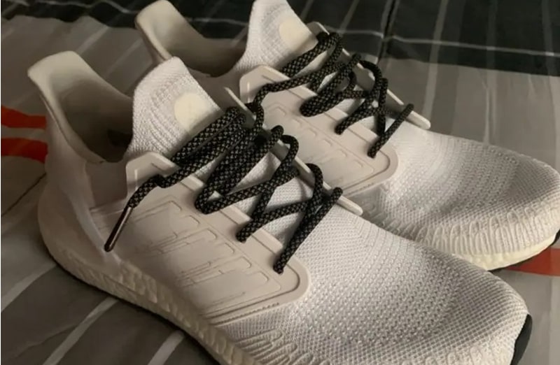 Czarne okrągłe sznurowadła odblaskowe do butów LACE LAB 3M Reflective Inverse laces, personalizacja obuwia, custom, customizacja adidasów