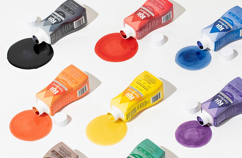 Zolty barwnik w płynie Rit Dye, Barwniki do tworzyw sztucznych, mieszanek tkanin zawierających ponad 35% włókien syntetycznych