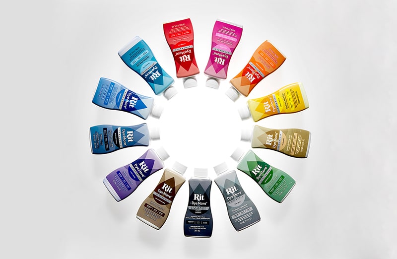 Błękitny barwnik w płynie Rit Dye, Barwniki do tworzyw sztucznych, mieszanek tkanin zawierających ponad 35% włókien syntetycznych