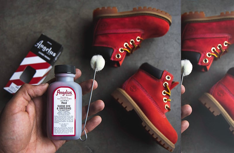 Zmiana koloru zamszowych, nubukowych butów przy pomocy barwnika angelus suede dye