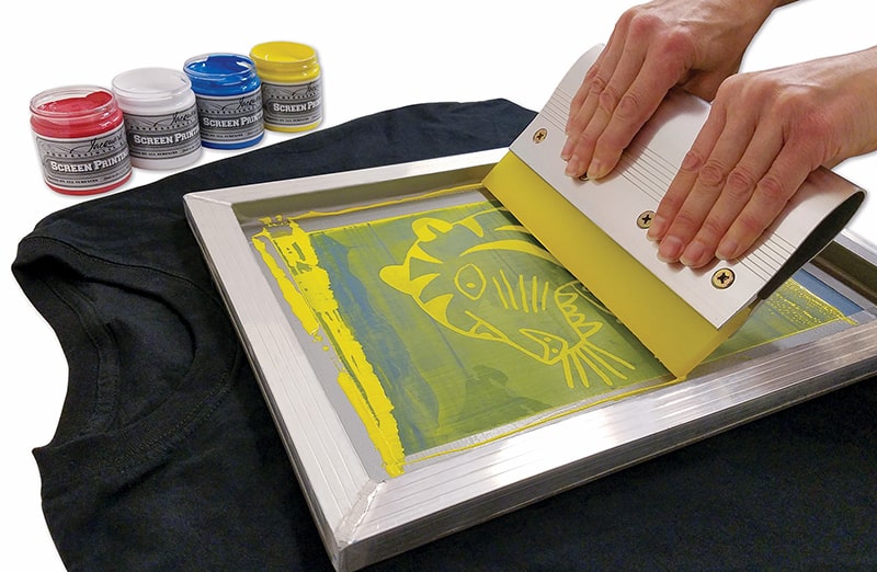 Zestaw do sitodruku Jacquard z farbami opaque – idealny na ciemne tkaniny