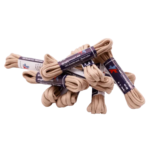 Okrągłe woskowane sznurowadła beżowe