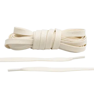 LACE LAB Waxed Shoe Laces 7mm Sail / Kremowe płaskie woskowane sznurowadła do butów