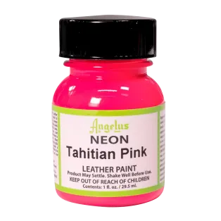 ANGELUS Acrylic Leather Paint Neon 1oz #121 TAHITIAN PINK / RÓŻOWA neonowa farba akrylowa UV do malowania Sneakersów i Jeansu