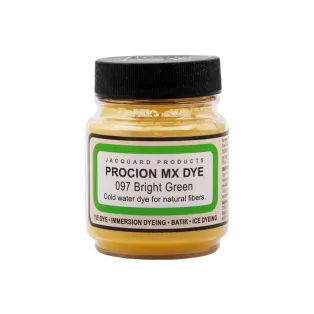 JACQUARD Procion MX Dye 0.66oz #1097 BRIGHT GREEN / Jasnozielony barwnik do tkanin z naturalnych włókien roślinnych (celulozowych)