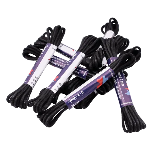 Okrągłe woskowane sznurowadła czarne