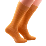 Casualowe męskie skarpety miodowe z beżowymi wydzieleniami. Skarpety do trampek i butów eleganckich.