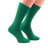 zielone w czerwone kropki skarpety męskie bawełniane idealne do butów eleganckich 