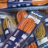 Okrągłe wytrzymałe sznurowadła żółto czerwone do timberlandów, trzewików