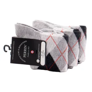 PERRIN Men Socks 378 Gris / Szare skarpety w romby