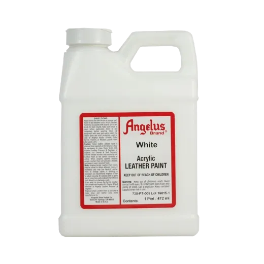 Biała farba Angelus do customizacji sneakersów i jeansu. Białe farby akrylowe do skór licowych i tkanin. Stosowane do butów, katan, toreb