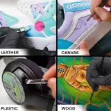 Zestaw farb i pędzelków do rękodzieła. Farby do customizacji sneakersów, kicksów, butów, ubrań.