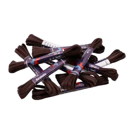 Wytrzymałe ciemno brązowe sznurowadła cienkie płaskie woskowane