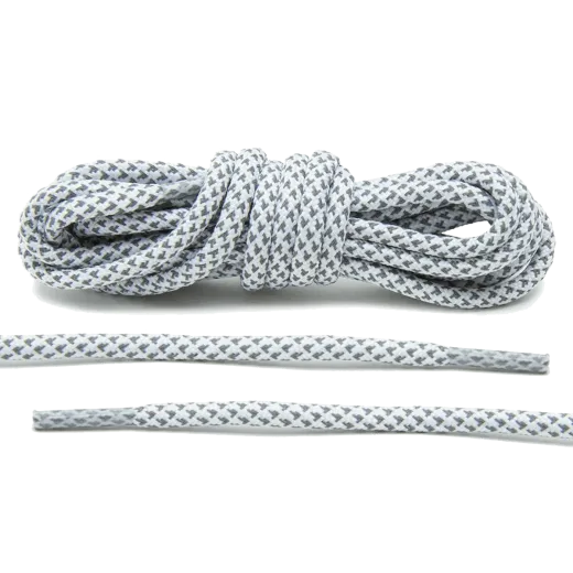 Białe okrągłe odblaskowe sznurowadła, sznurówki, sznury do sneakersów, kicksów, Adidas NMD R1, Ultra Boost, Yeezy 350. Customizacja butów Lace Lab. Białe okrągłe odblaskowe sznurowadła, sznurówki, sznury do sneakersów, kicksów, Adidas NMD R1, Ultra Boost, Yeezy 350. Customizacja butów Lace Lab.