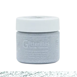 ANGELUS Glitterlites Leather Paint 1oz #222 SILVER SPARK / Srebrna brokatowa farba akrylowa do customizacji Jeansu i Sneakersów