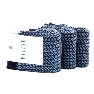PATINE Socks PAPE01-4035 / Granatowe skarpetki męskie w błękitne krzyżyki