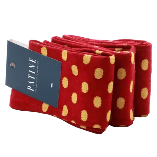 PATINE Socks PAKOC01 Dark Red / Yellow - Skarpety klasyczne