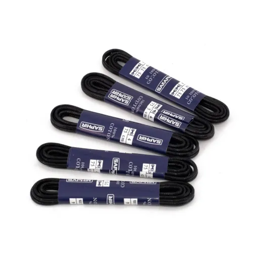 Wytrzymałe czarne sznurowadła okrągłe woskowane