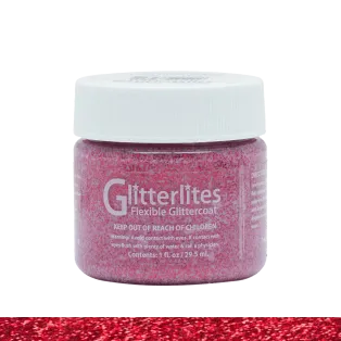 ANGELUS Glitterlites Leather Paint 1oz #231 RUBY RED / Rubinowoczerwona brokatowa farba akrylowa do customizacji Jeansu i Sneakersów