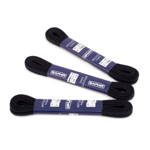 Wytrzymałe czarne sznurowadła okrągłe