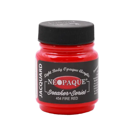 JACQUARD Neopaque Sneaker Series Paint 2.25oz #454 FIRE RED / OGNISTOCZERWONA mocnokryjąca farba akrylowa do butów, ubrań i rękodzieła
