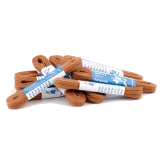 Wytrzymałe rude sznurowadła cienkie płaskie woskowane