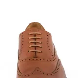 Wytrzymałe rude sznurowadła woskowane płaskie 3.5mm