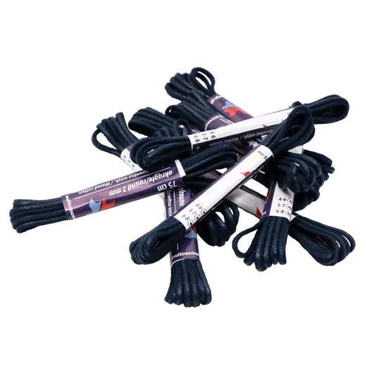 Okrągłe woskowane sznurowadła granatowe