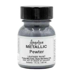 ANGELUS Acrylic Leather Paint Metallic 1oz #143 PEWTER / CYNOWA metaliczna farba akrylowa do malowania Sneakersów i Jeansu