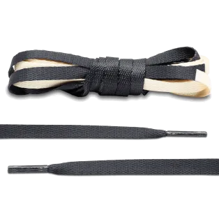 LACE LAB JORDAN 1 Laces 8mm Black & Cream / Dwukolorowe płaskie sznurowadła do butów