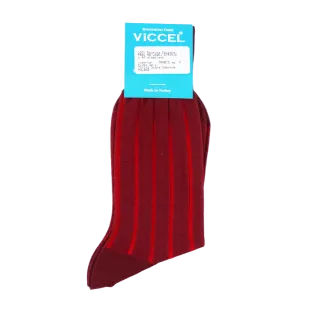 VICCEL / CELCHUK Socks Shadow Stripe Burgundy / Red - Cienkie skarpety męskie