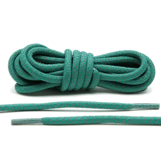LACE LAB 3M Reflective Laces 5mm Green / Odblaskowe zielone okrągłe sznurowadła do butów