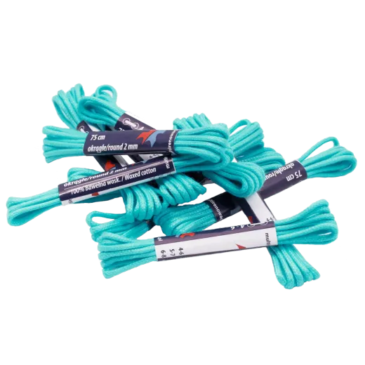 Okrągłe woskowane sznurowadła cyjan