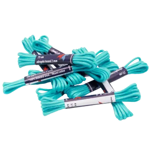 MR Laces Round Waxed 2mm Cyan - cyjan okrągłe sznurowadła woskowane